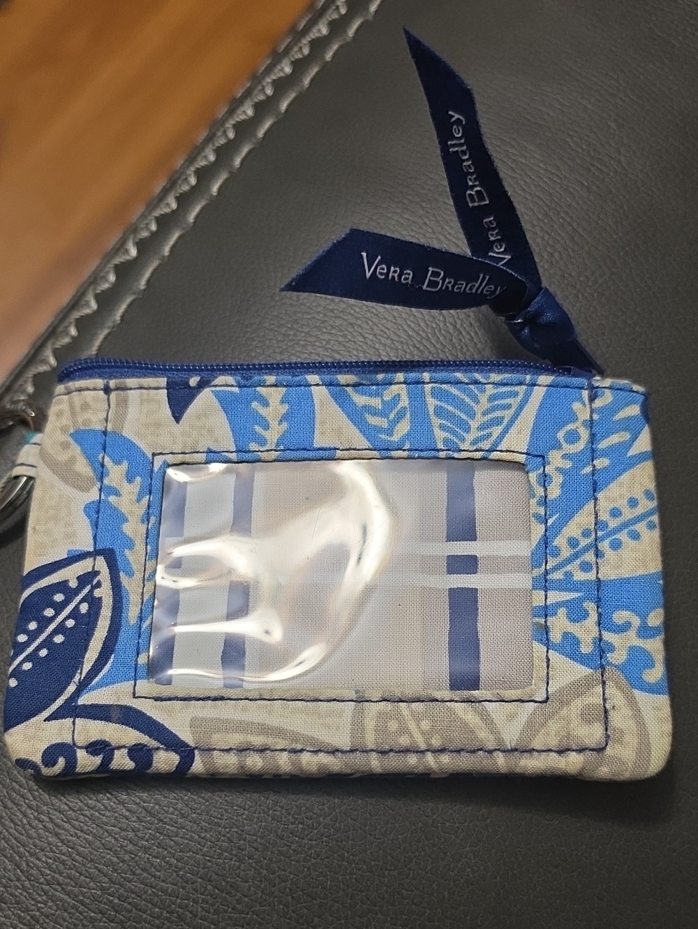 Vera Bradley Blue and Cream Floral ID Card Holder
